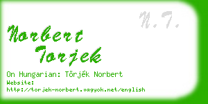 norbert torjek business card