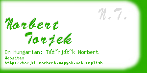 norbert torjek business card